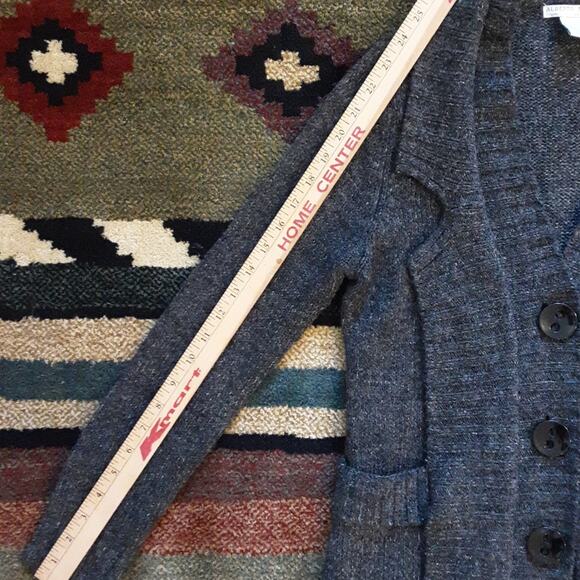 Alberto Makali Midi Button Cardigan Pockets Marled DarkGray Wool Blend Sweater M - Picture 10 of 12